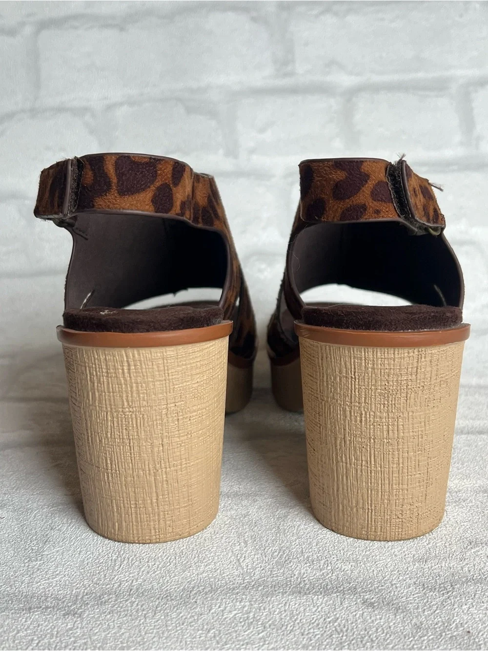 Pierre Dumas Leopard-Print Platform Slingback Sandals - Brown